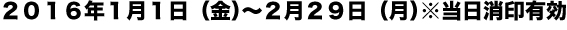 2016年1月1日～2月29日（当日消印有効）